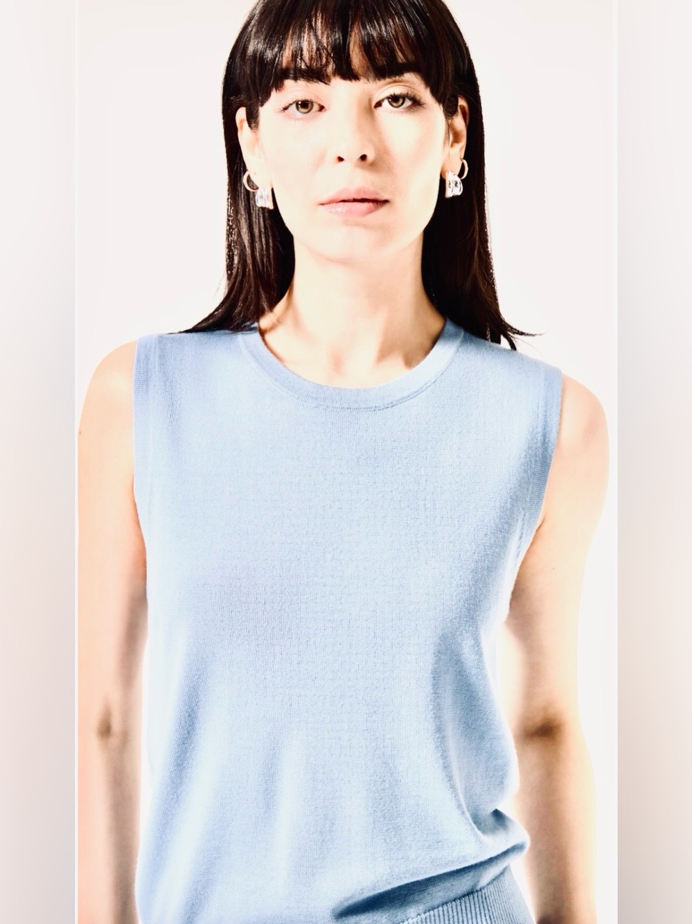 croft & barrow Light Blue Knit Tank Top